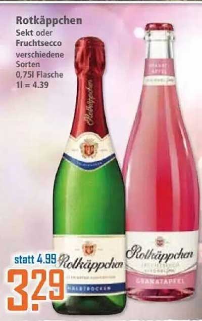 Rotkäppchen Sekt oder Fruchtsecco verschiedene Sorten 0,75l Flasche