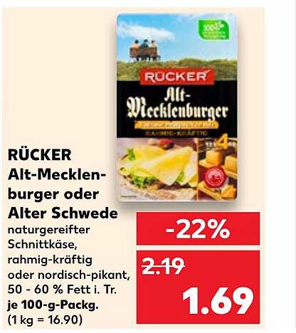 RÜCKER Alt-Mecklenburger oder Alter Schwede - naturgereifter Schnittkäse