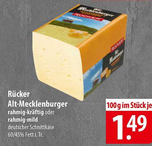 Rücker Alt-Mecklenburgerschnittkäse rahmig-kraftig oder rahmig-mild