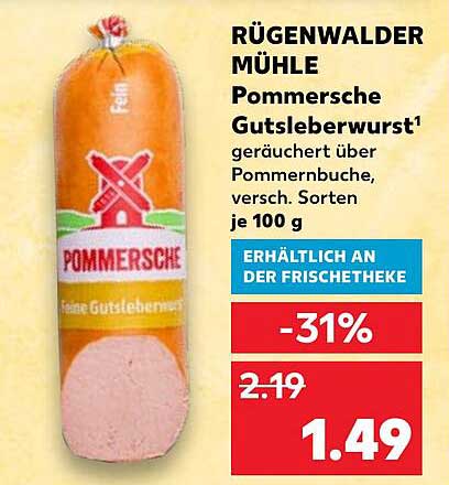 Rügenwalder Mühle Pommersche Gutsleberwurst 100 g