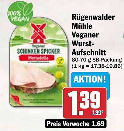 Rügenwalder Mühle Veganer Wurst-Aufschnitt Mortadella