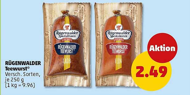 Rügenwalder Teewurst 250 g – Verschiedene Sorten