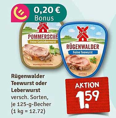 Rügenwalder Teewurst oder Leberwurst 125-g-Becher