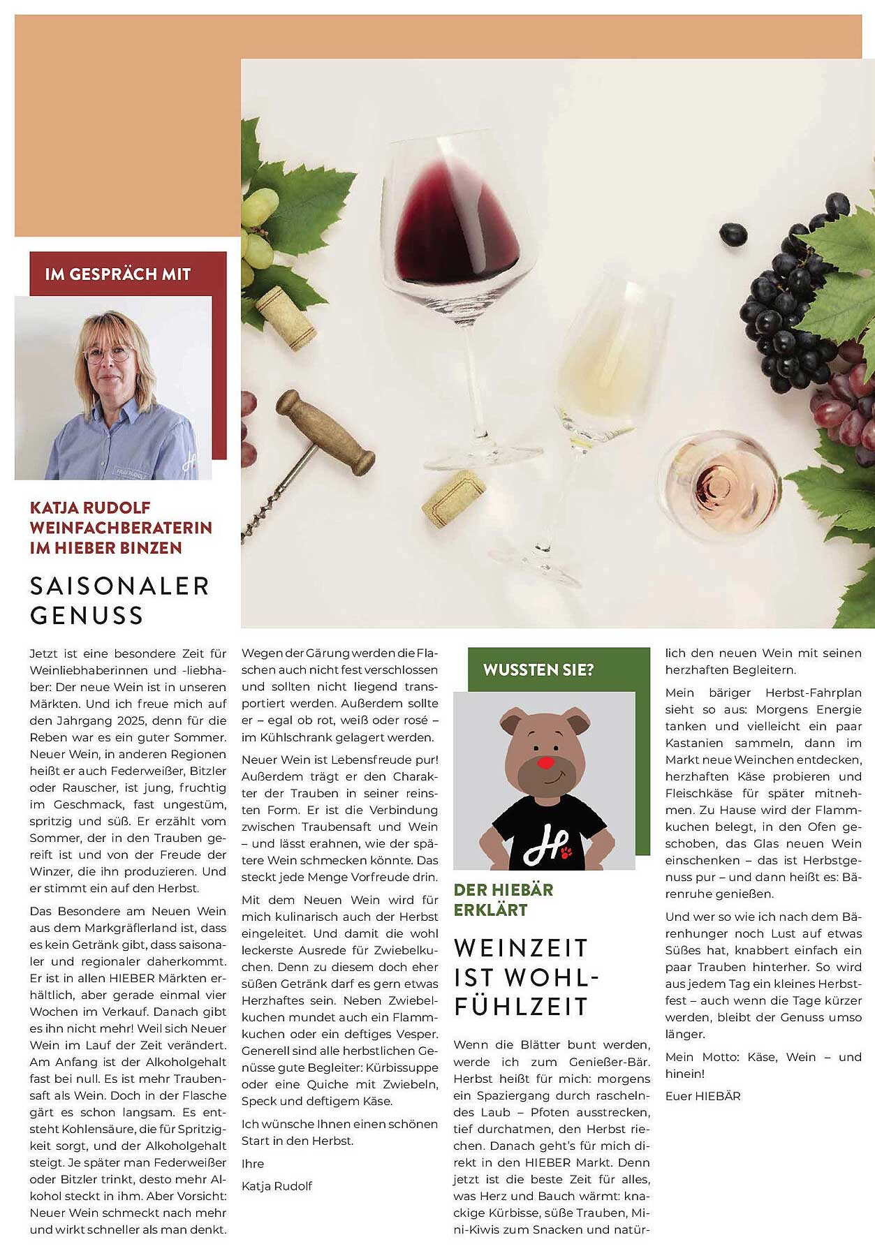 Saisonale Weinspecials bei HIEBER