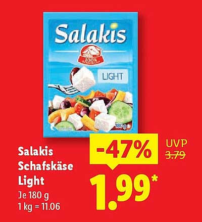 Salakis Schafskäse Light 180 g - Jetzt zum unglaublichen Preis!