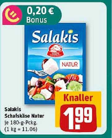 Salakis Schafskäse Natur 180-g-Pckg. - Knaller für nur 1,99 €