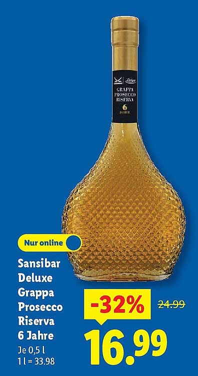 Sansibar Deluxe Grappa Prosecco Riserva 6 Jahre - Nur online