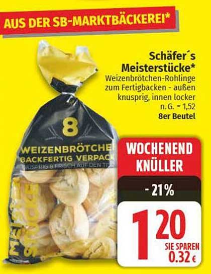 Schäfer's Meisterstücke - Weizenbrötchen-Rohlinge zum Fertigbacken