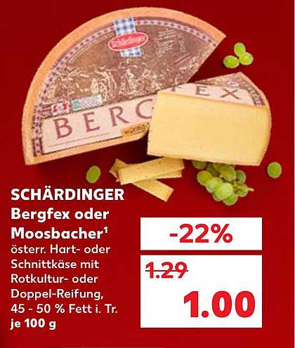 SCHÄRDINGER Bergfex oder Moosbacher - Köstlicher Hartkäse zum Sonderpreis!