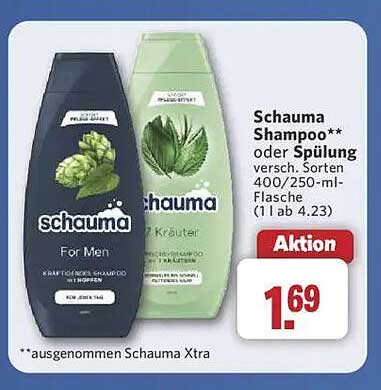 Schauma Shampoo oder Spülung 400/250-ml-Flasche, Aktionspreis!
