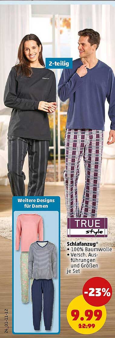 Schlafanzug aus 100% Baumwolle - TRUE style