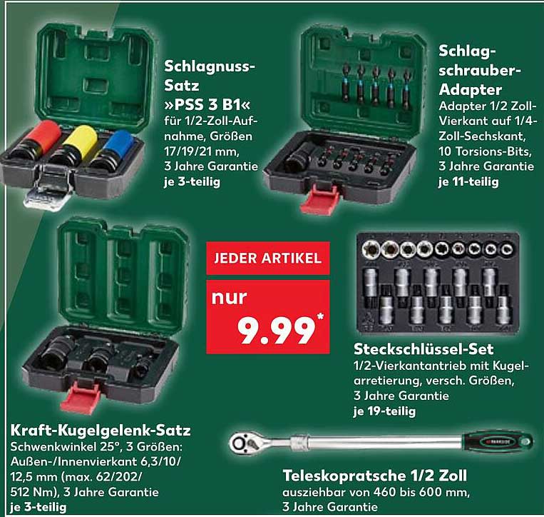 Schlagnuss-Satz »PSS 3 B1« für 1/2-Zoll-Aufnahme
