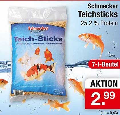 Schmecker Teichsticks 7 l - 25,2 % Protein