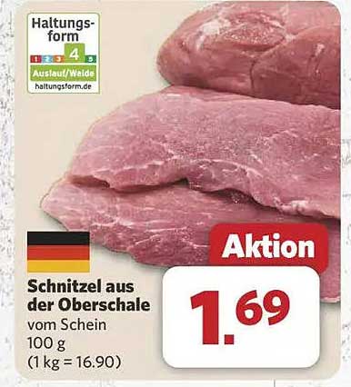 Schnitzel aus der Oberschale vom Schein 100 g