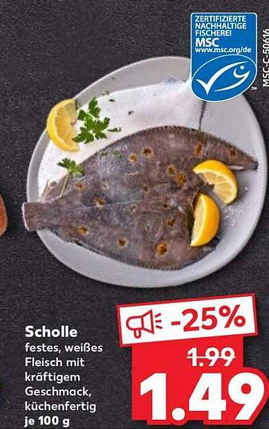 Scholle - festes, weißes Fleisch mit kräftigem Geschmack