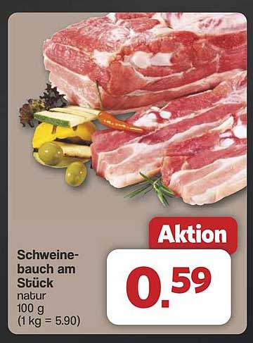 Schweinebauch am Stück natur