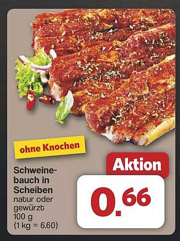 Schweinebauch in Scheiben - Natur oder gewürzt