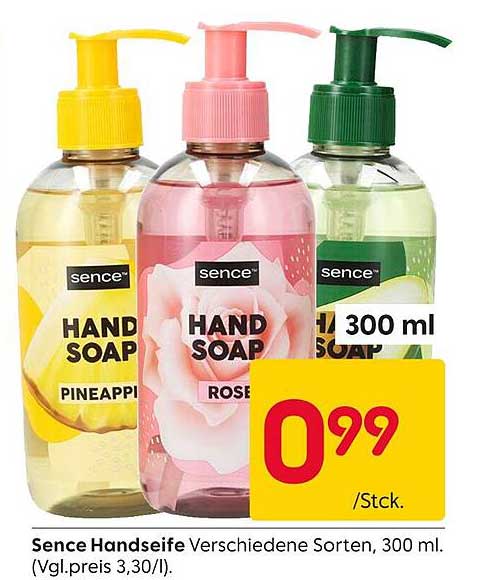 Sence Handseife Verschiedene Sorten, 300 ml