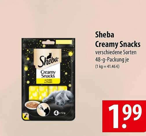 Sheba Creamy Snacks verschiedene Sorten 48-g-Packung je