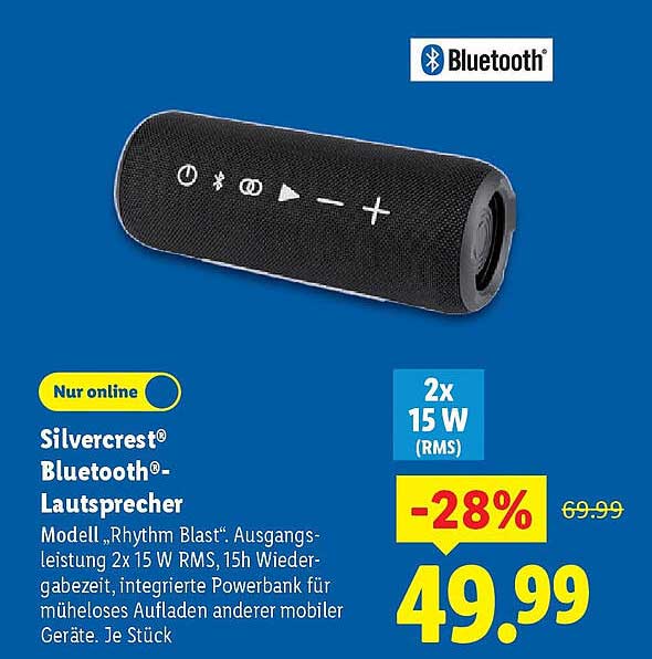 Silvercrest® Bluetooth®-Lautsprecher Modell „Rhythm Blast“