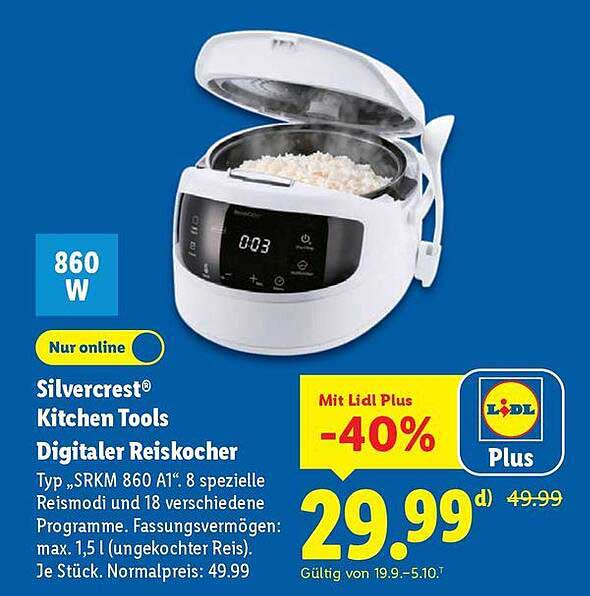 Silvercrest® Kitchen Tools Digitaler Reiskocher