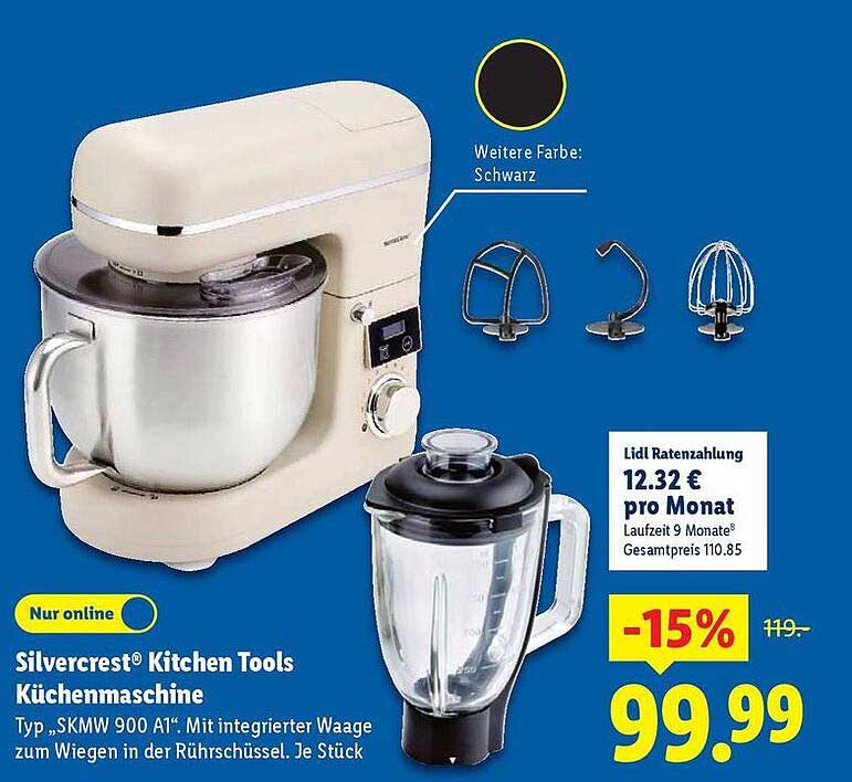Silvercrest® Kitchen Tools Küchenmaschine Typ „SKMW 900 A1“