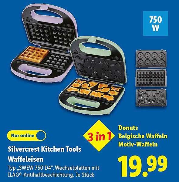 Silvercrest Kitchen Tools Waffeleisen 3 in 1