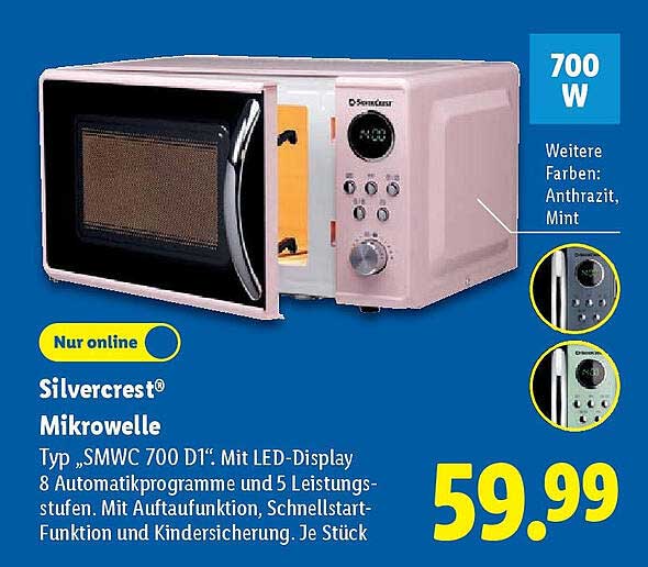 Silvercrest® Mikrowelle Typ „SMWC 700 D1“