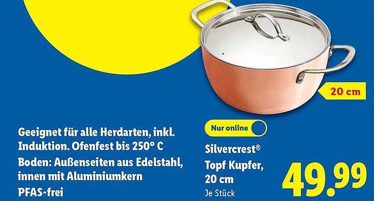 Silvercrest® Topf Kupfer, 20 cm