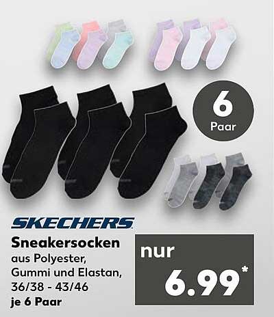 SKECHERS Sneaker Socken – 6 Paar für nur 6,99 €