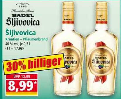 Šljivovica – Kroatischer Pflaumenbrand in der Flasche