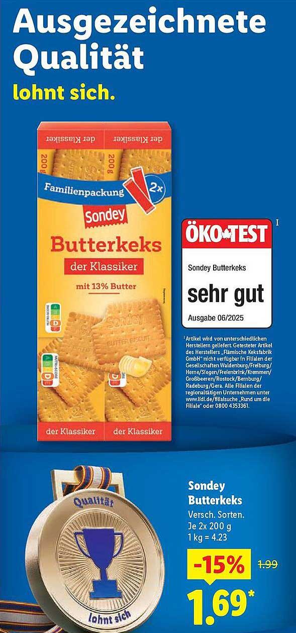 Sondey Butterkeks der Klassiker 2x200g