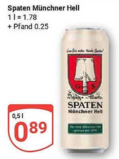 Spaten Münchner Hell 0,5 l - Das erfrischende Bier aus München