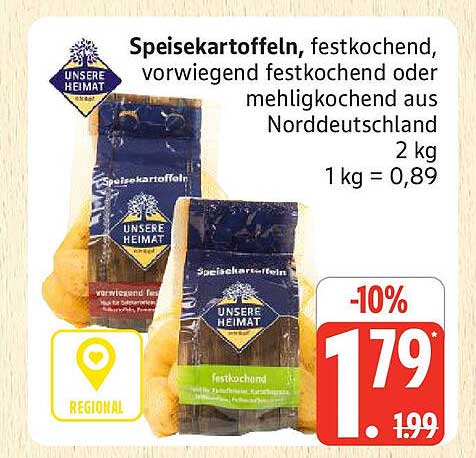 Speisekartoffeln, festkochend, vorwiegend festkochend oder mehligkochend aus Norddeutschland
