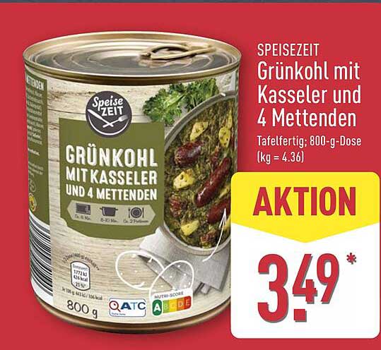 SPEISEZEIT Grünkohl mit Kasseler und 4 Mettenden