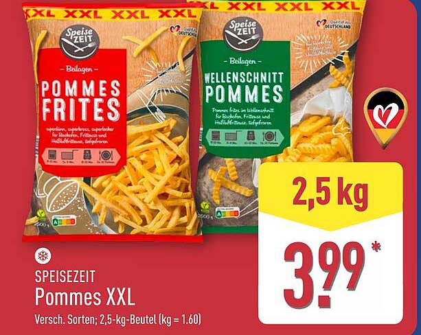 SPEISEZEIT Pommes XXL - 2,5 kg