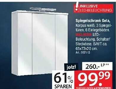 Spiegelschrank Gela mit LED-Beleuchtung