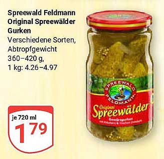 Spreewald Feldmann Original Spreewälder Gurken