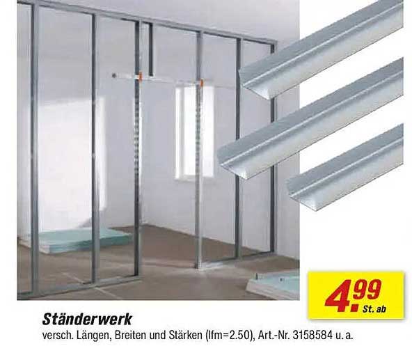 Ständerwerk verschiedene Längen, Breiten und Stärken (lfm=2.50), Art.-Nr. 3158584 u. a.