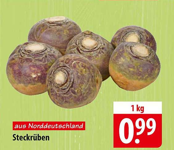 Steckrüben aus Norddeutschland - 1 kg für nur 0,99 €