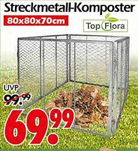 Streckmetall-Komposter 80x80x70cm von Top Flora