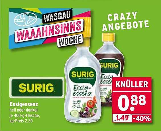 SURIG Essigessenz 400 g - Hell oder Dunkel