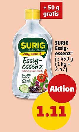 SURIG Essigessenzen 450 g + 50 g gratis