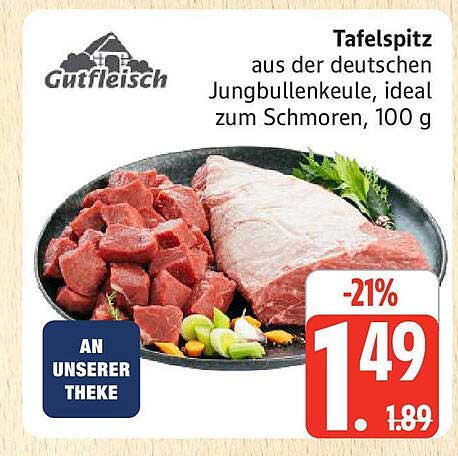Tafelspitz aus der deutschen Jungbullenkeule, ideal zum Schmoren, 100 g