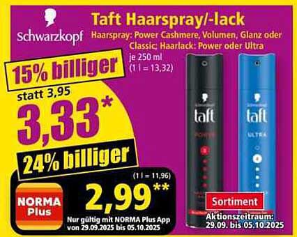 Taft Haarspray/-lack von Schwarzkopf – Jetzt zu Sonderpreisen!