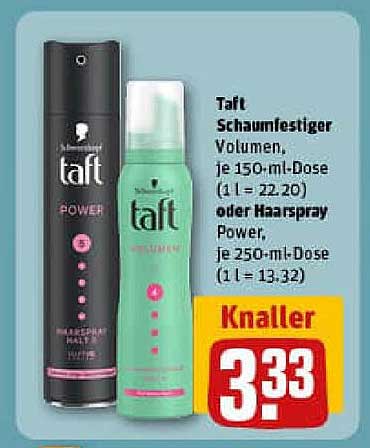 Taft Schaumfestiger Volumen oder Haarspray Power