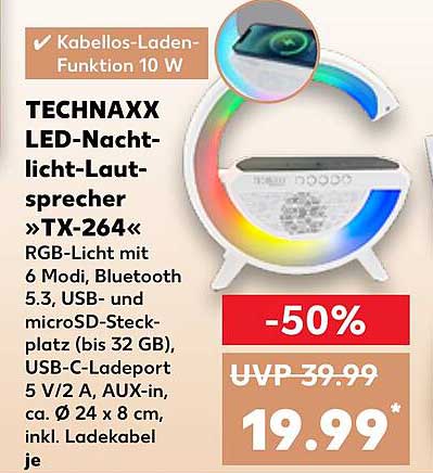 TECHNAXX LED-Nachtlicht-Lautsprecher »TX-264«