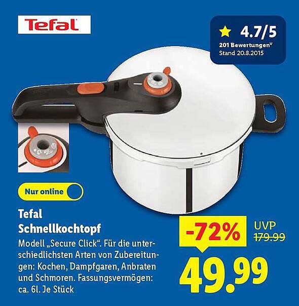 Tefal Schnellkochtopf "Secure Click" - Nur online