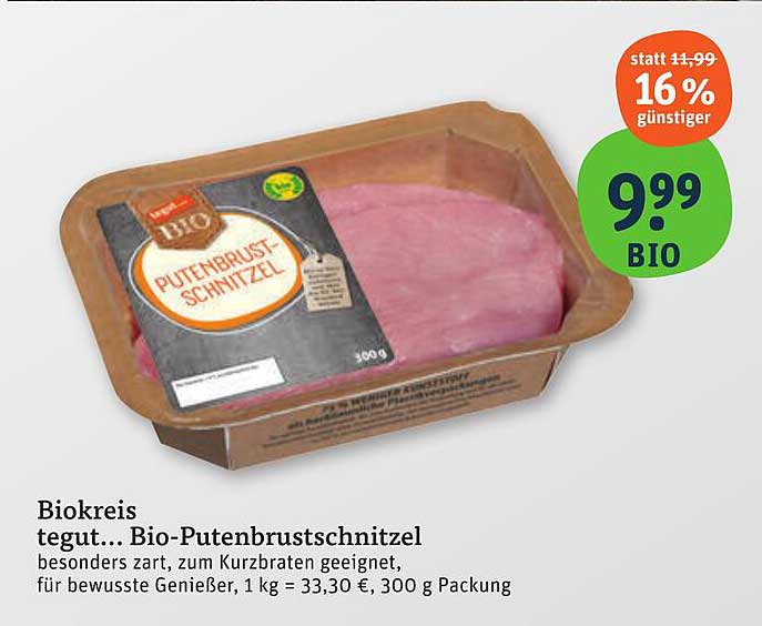 tegut... Bio-Putenbrustschnitzel