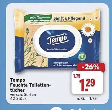 Tempo Feuchte Toilettentücher 42 Stück